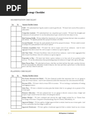 Winning Sales Strategy Checklist