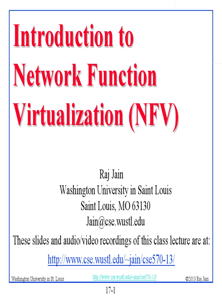 Introduction To Network Function Virtualization (NFV) | PDF | Computer ...