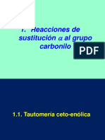 Reacciones de Sustitución Alfa Al Grupo Carbonilo