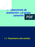 Reacciones sustitución grupo carbonilo