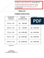 Price List Turbine Ventilator: Hormat Kami