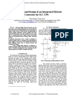 Simulation and Design of An Integrated Flyback Converter For D.C UPS