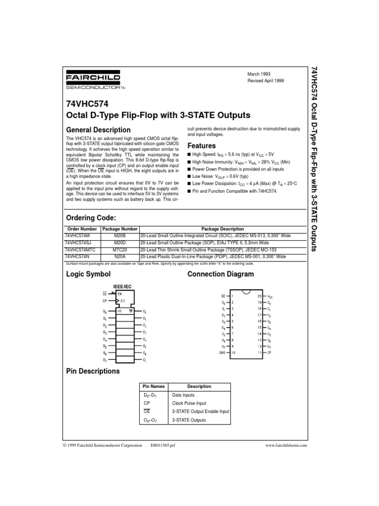 74VHC574CW Al 74VHC574MSCX PDF | PDF