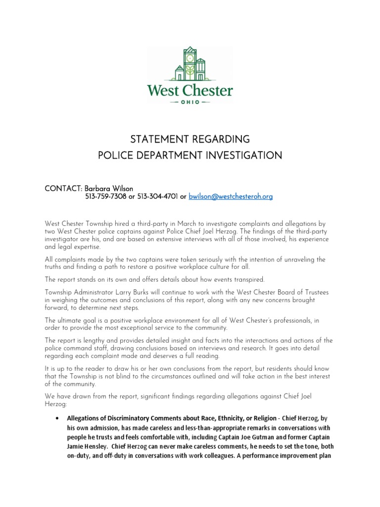 Police Dept Investigation Findings | PDF | Police | Justice