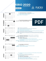 Calendário Acadêmico PUCRS 2020