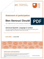 Ben Senouci Douidi: Statement of Participation