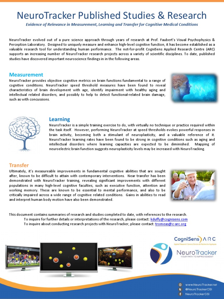 NeuroTracker Cognitive Research Summary | PDF | Concussion | Wechsler ...
