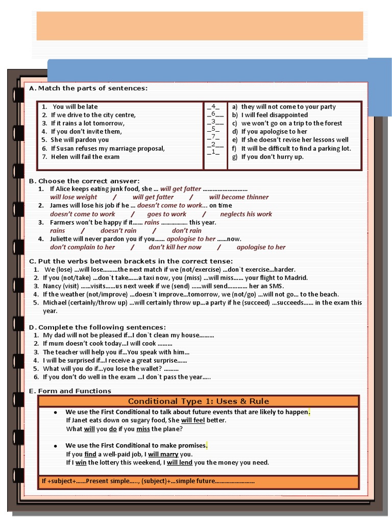 05 - First Conditional - Worksheet | PDF | Syntax | Morphology