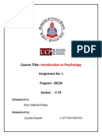 Course Title:: Introduction To Psychology