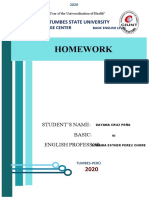 Homework: Tumbes State University