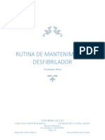 Rutina de Mantenimiento Desfibrilador