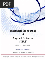 Download International Journal of Applied Sciences IJASVolume 1 Issue 2 by AI Coordinator - CSC Journals SN46849511 doc pdf
