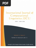 Download International Journal of Computational Linguistics IJCL Volume 1 Issue 3 by AI Coordinator - CSC Journals SN46849519 doc pdf