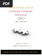 Download International Journal of Human Computer Interaction IJHCI Volume 1 Issue 3 by AI Coordinator - CSC Journals SN46849542 doc pdf