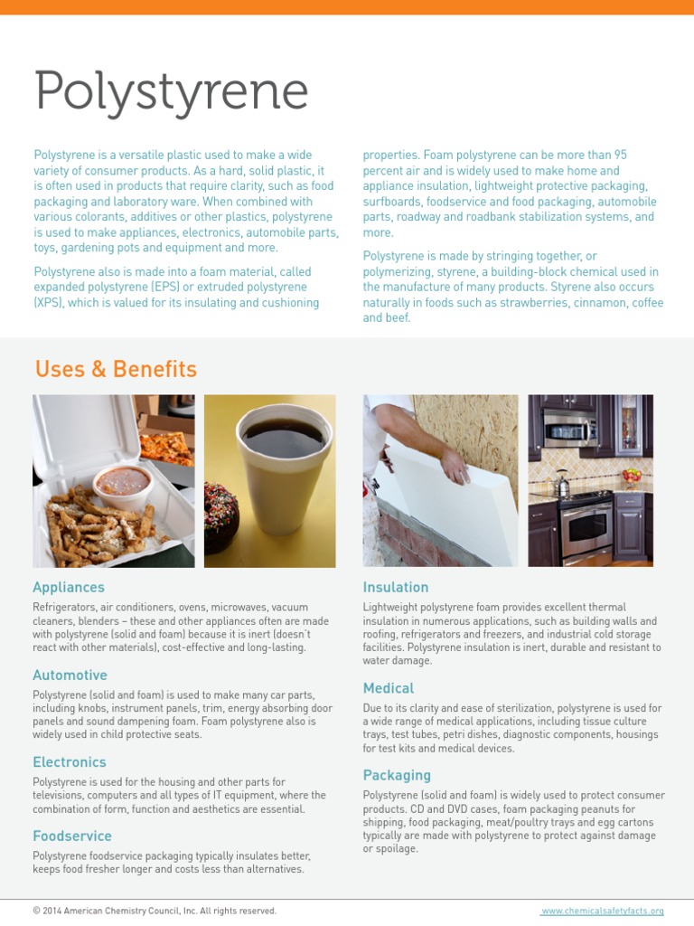 Polystyrene: Uses & Benefits | PDF | Polystyrene | Foodservice