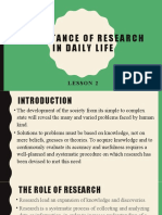 Importance of Research in Daily Life: Lesson 2