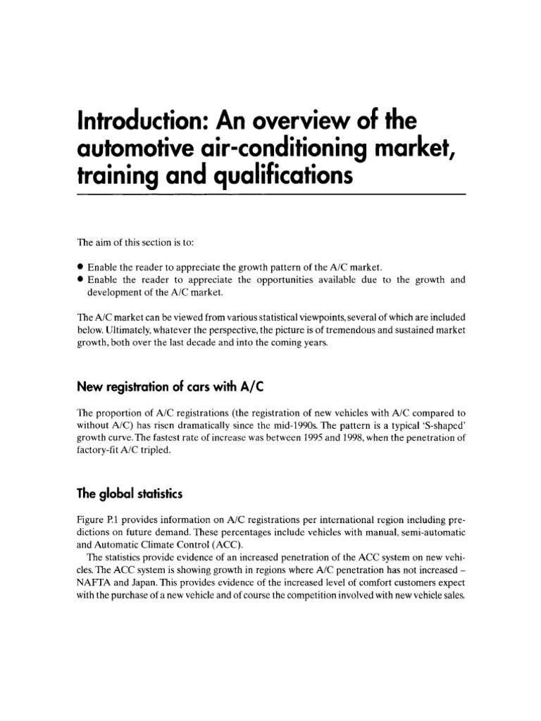 Introduction An Overview of The Automotive AirConditioning Market, Training and Qualifications
