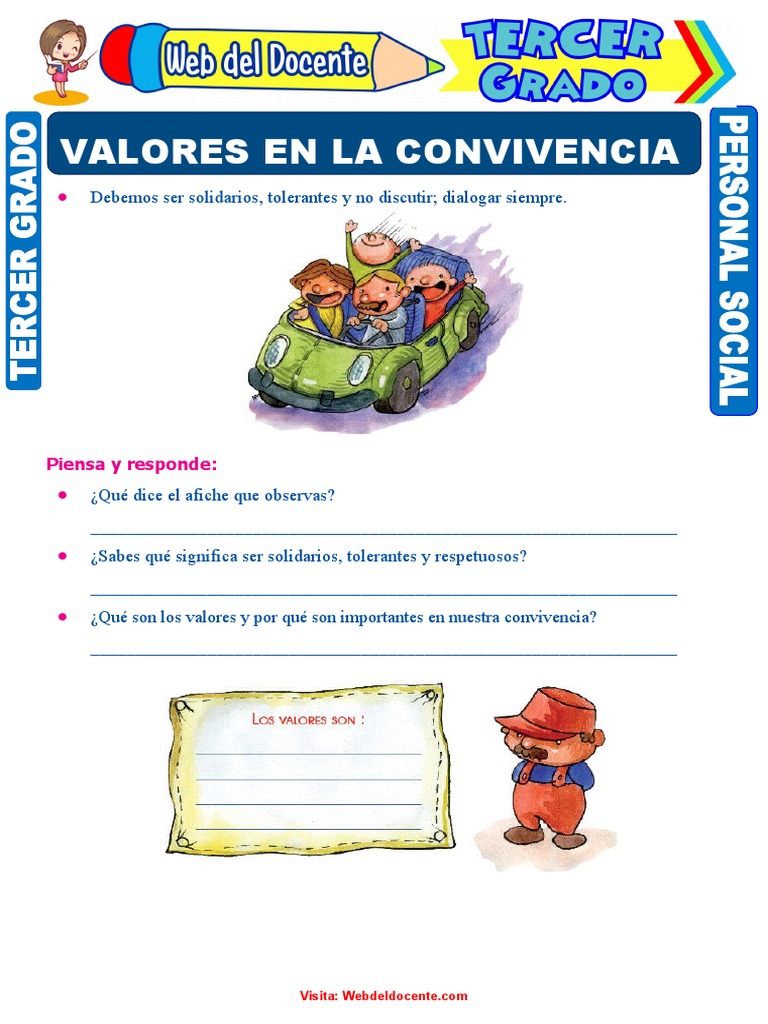 Valores en La Convivencia para Tercer Grado de Primaria | PDF