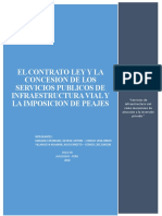 El Contrato Ley y La Concesion de Los Servicios Publicos de Infraestructura Vial y La Imposicionde Peajes