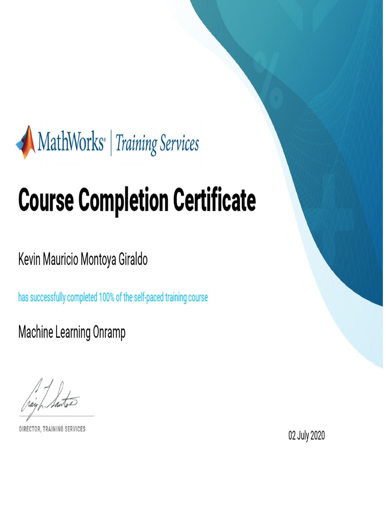Machine Learning Onramp Certificate | PDF