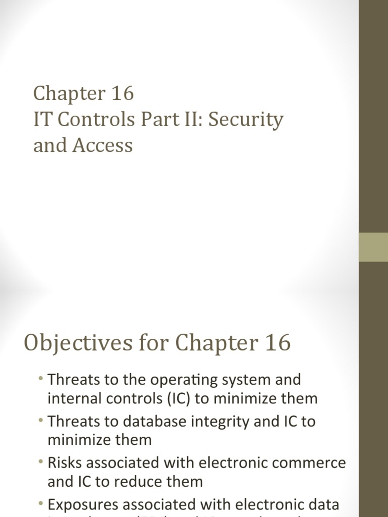 IT Controls Part II: Security and Access | PDF | Encryption | Denial Of ...