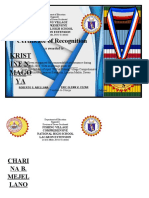 Certificate of Recognition: Krist Ine N. Mago YA
