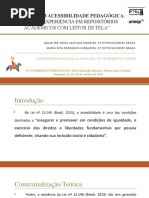 PESQUISAS EM ACESSIBILIDADE PEDAGÓGICA