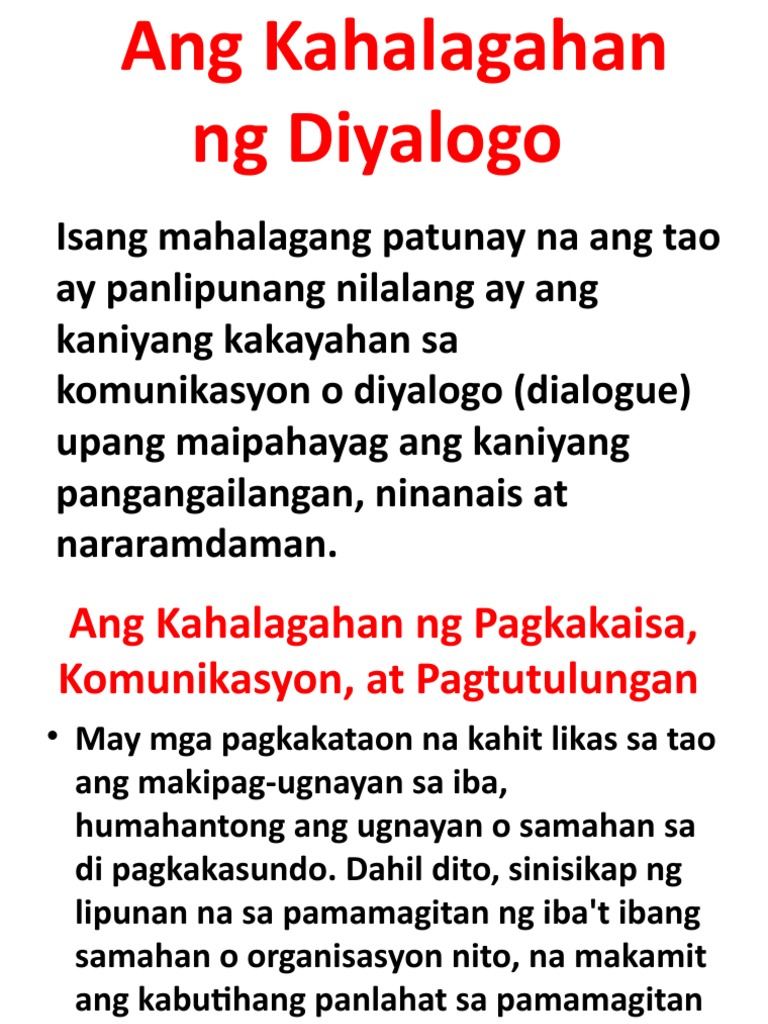 Ano Ang Kahalagahan Ng Pagkakaisa Komunikasyon At Pagtutulungan