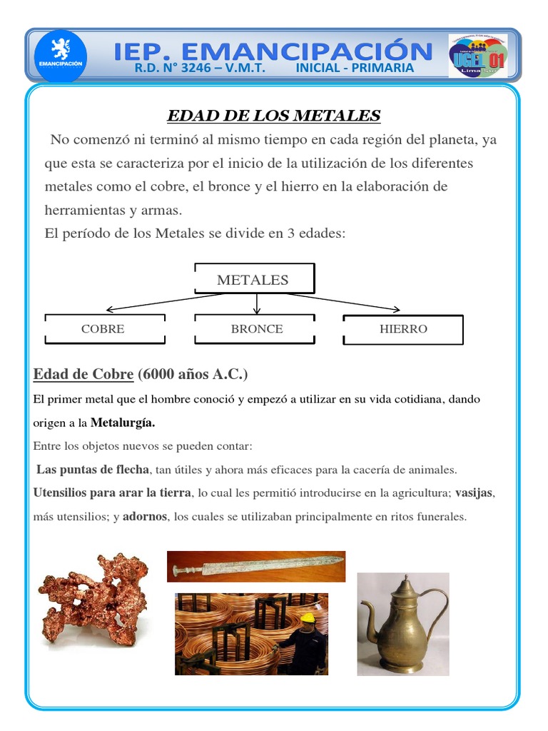 La Edad de los Metales: Cobre, Bronce y Hierro | PDF | Bronce | Metalurgia