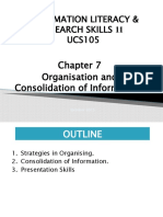 Information Literacy & Research Skills 11 UCS105: Organisation and Consolidation of Information