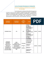 Cronograma de Actividades SGC PDF