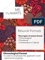 Résumé Formats PDF