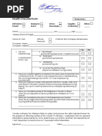 PRC Annex A - Health Declaration Form | PDF | Clinical Medicine ...