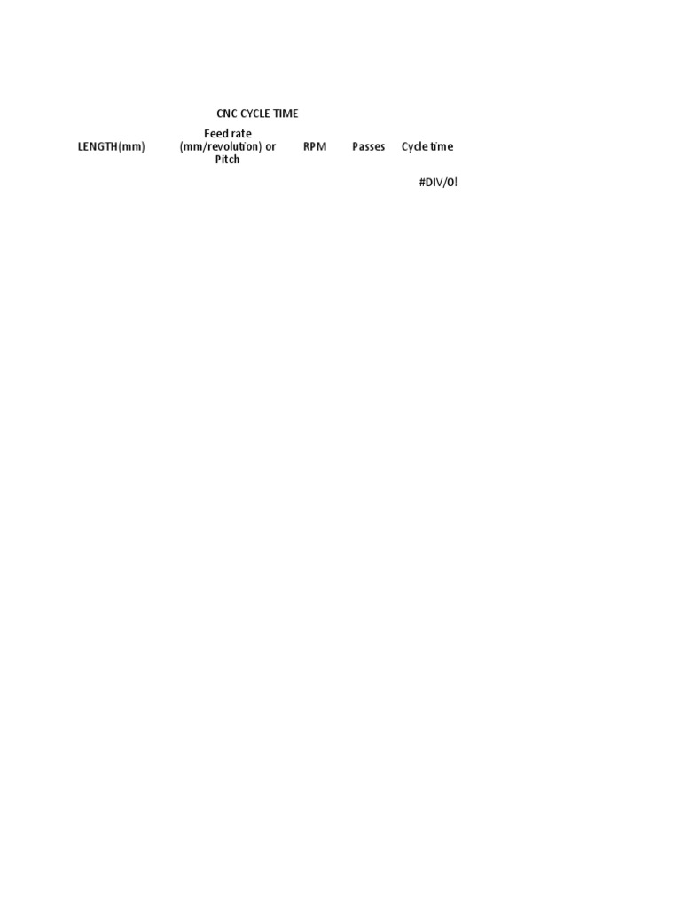 CNC Turning Cycle Time Calculation Guide | PDF