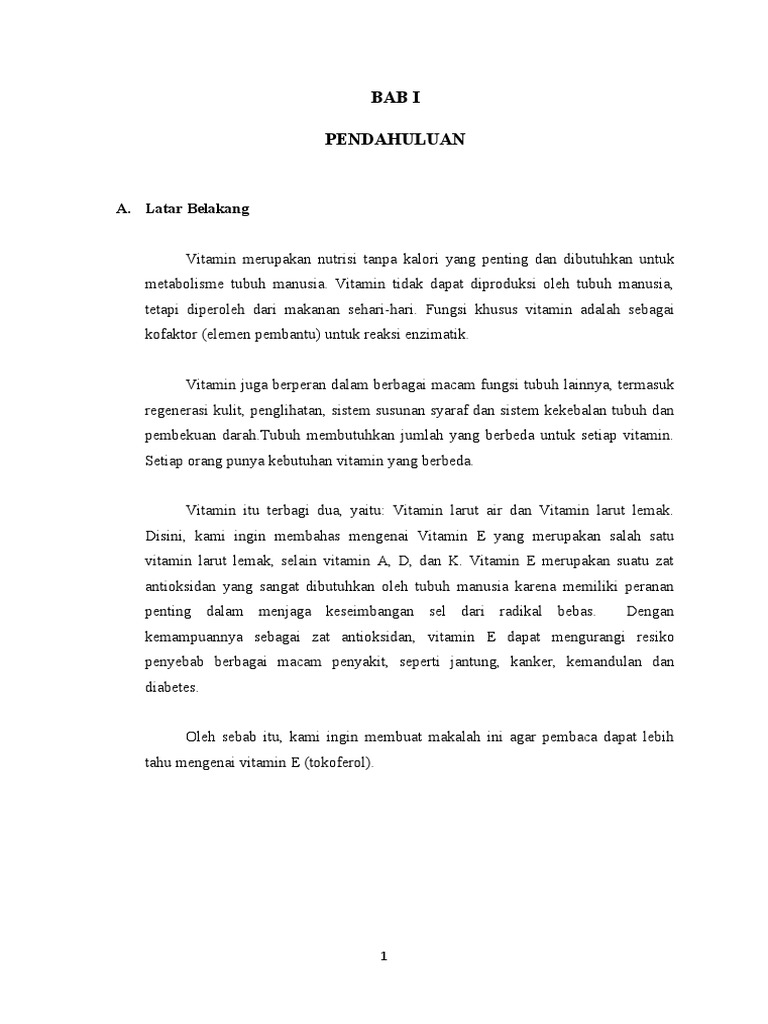 Vitamin E Vitamin Larut Lemak