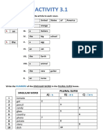 Activity 3.1: Plural Sufix A) B) C)