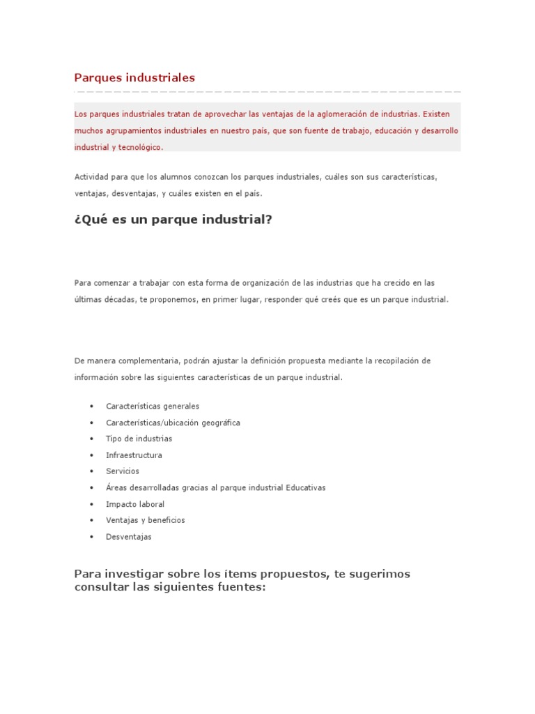 Adentrándonos A Los Parques Industriales | PDF | Negocios