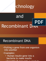 Biotechnology and Recombinant DNA