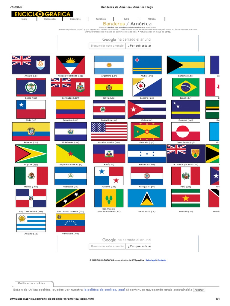 Banderas de América - America Flags | PDF | Américas | Informática y ...
