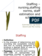 Staffing - Nursing, Staffing Norms, Staff Estimation and Scheduling