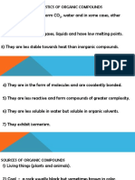 Characteristics of Organic Compounds