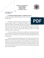 A Case Study of Reading Instruction in A Philippine Classroom