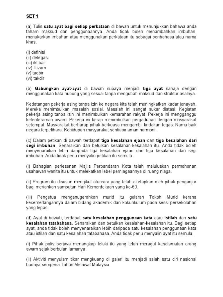 Contoh Ayat Bagi Penuh Iltizam