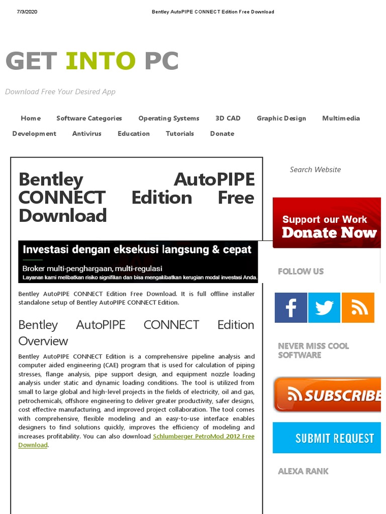 Bentley AutoPIPE CONNECT Edition PDF Digital Distribution Engineering