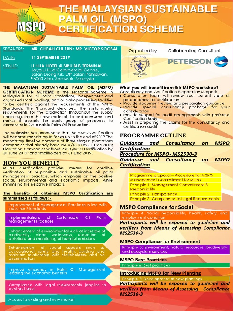 MSPO Certification Workshop 2019 | PDF | Regulatory Compliance | Payments