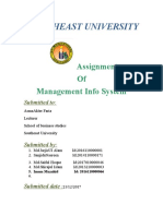 Southeast University: Assignment of Management Info System