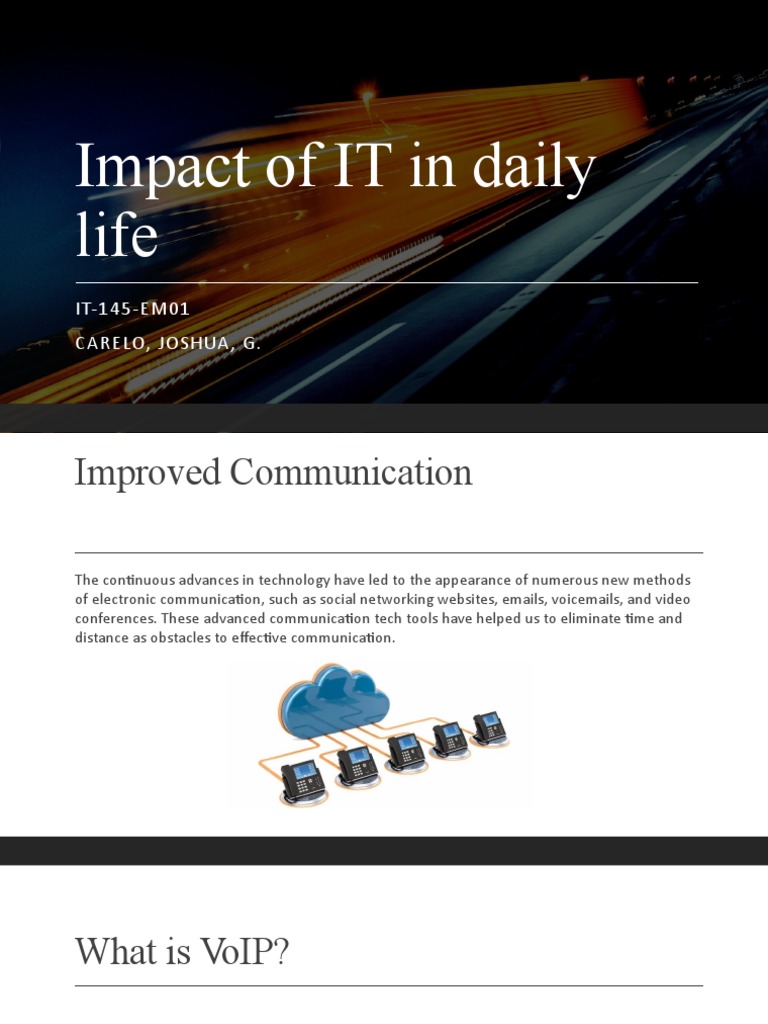 Impact of IT on Daily Life and Society | PDF | Internet Of Things ...
