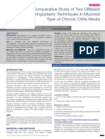 Comparative Study of Two Different Myringoplasty Techniques in Mucosal Type of Chronic Otitis Media