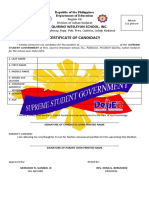 Certificate of Candidacy: Pres. Quirino Wesleyan School, Inc