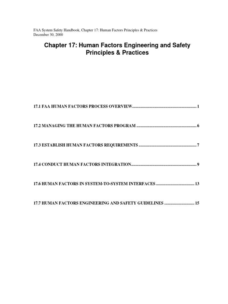 Human Factors in FAA Safety Engineering | PDF | Human Factors And ...